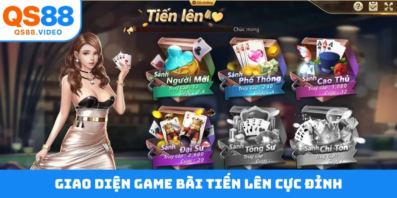 Giao diện game bài tiến lên cực đỉnh