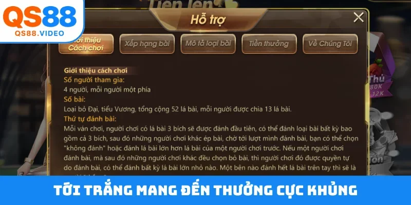 Tới trắng mang đến thưởng cực khủng